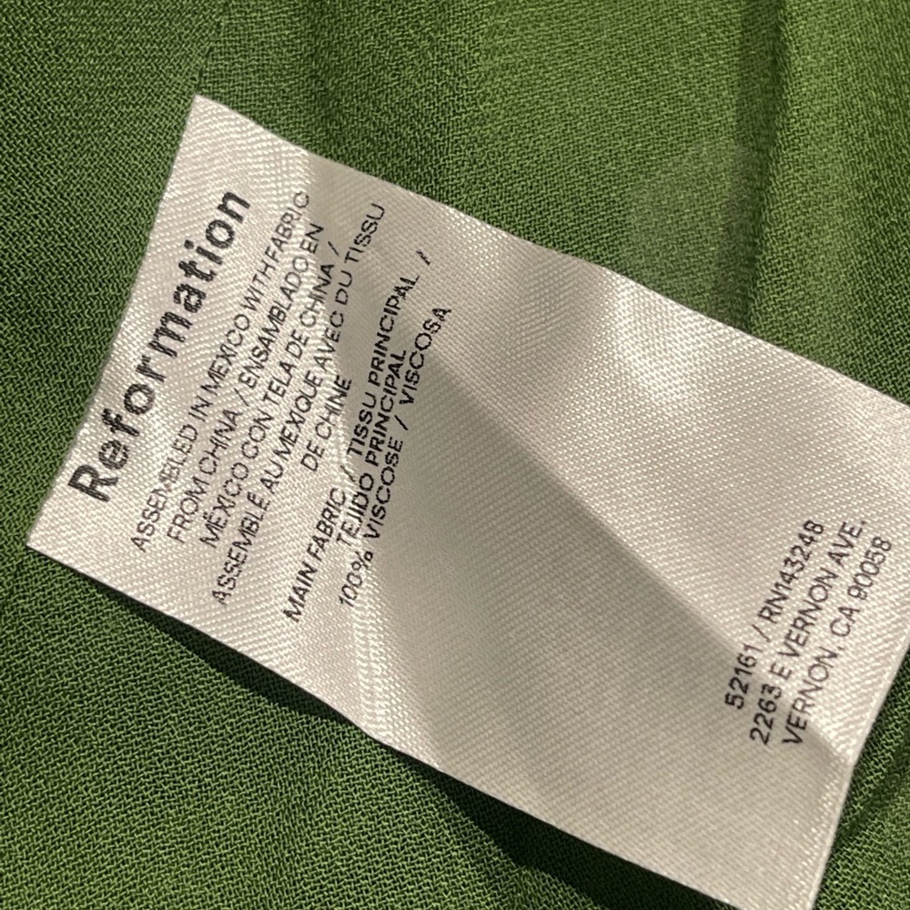 NWT Reformation Persis Dress in lomita green floral mockneck long sleeve 8 - Picture 6 of 9